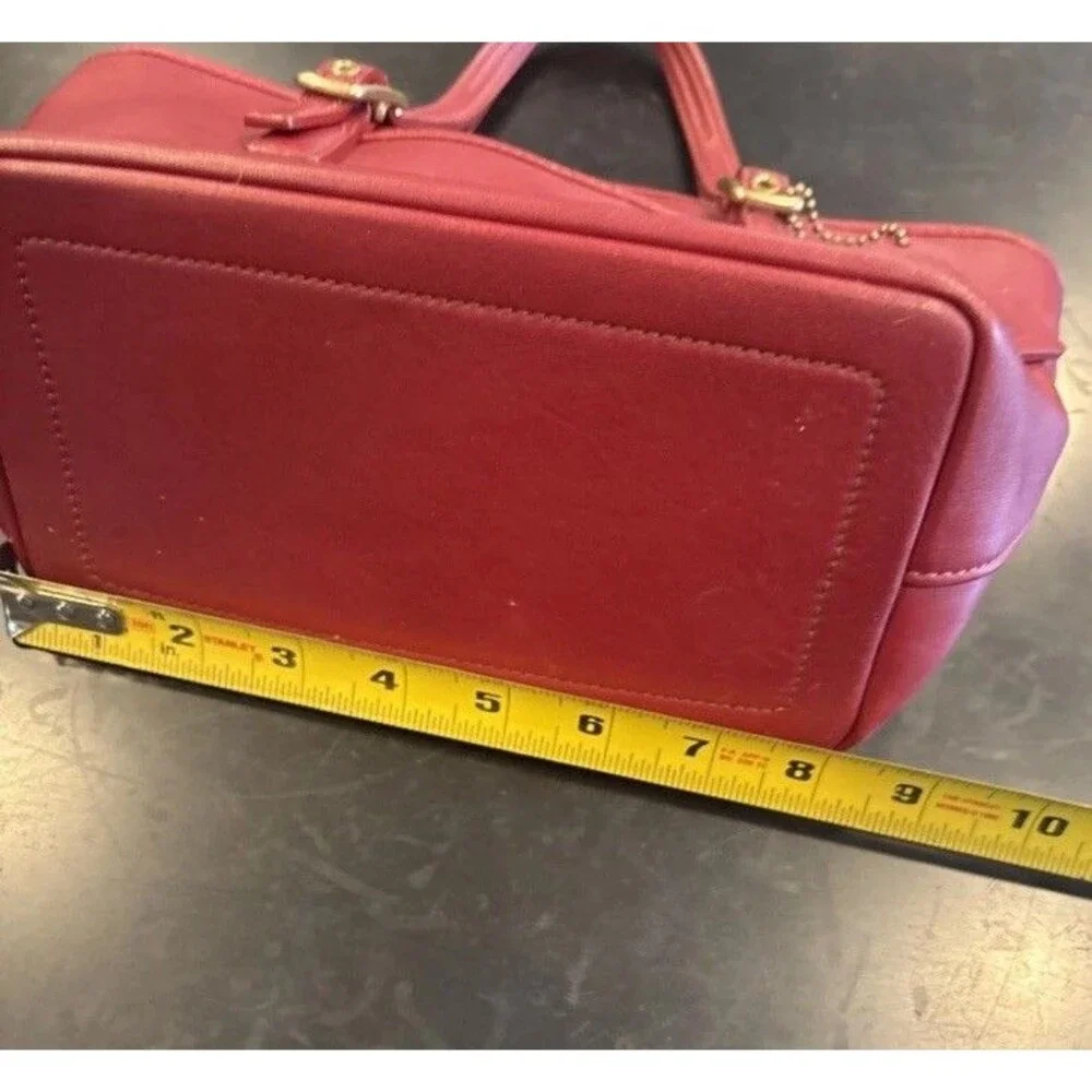 Vintage Coach Legacy Mini Market Tote Bag #9846 Ruby Red Glove Tan Leather EUC